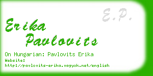 erika pavlovits business card